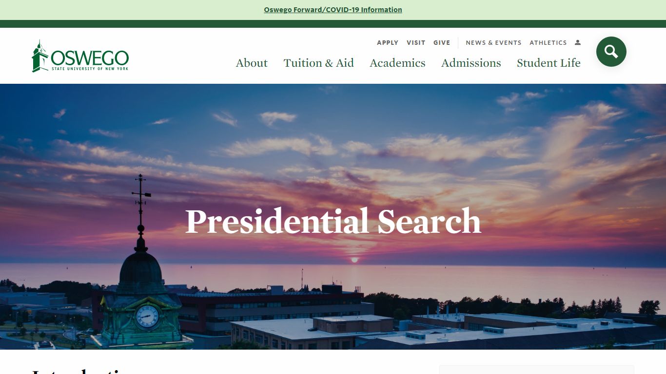 Presidential Search | SUNY Oswego