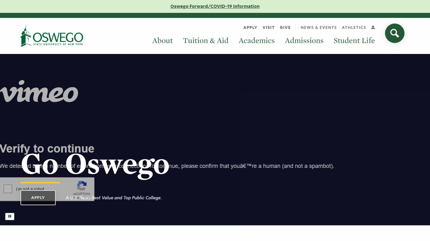 Go Oswego | SUNY Oswego